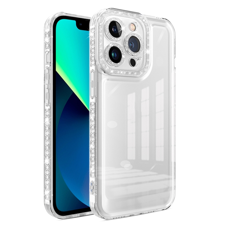 

For iPhone 13 Pro Shinning Diamond Space Shockproof Phone Case (Transparent)