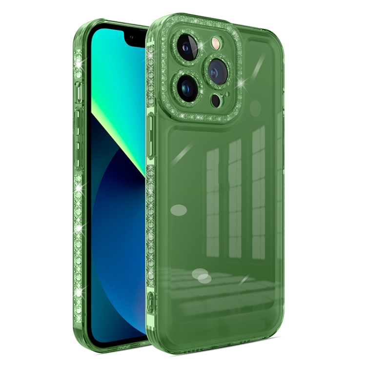 

For iPhone 13 Pro Max Shinning Diamond Space Shockproof Phone Case (Green)