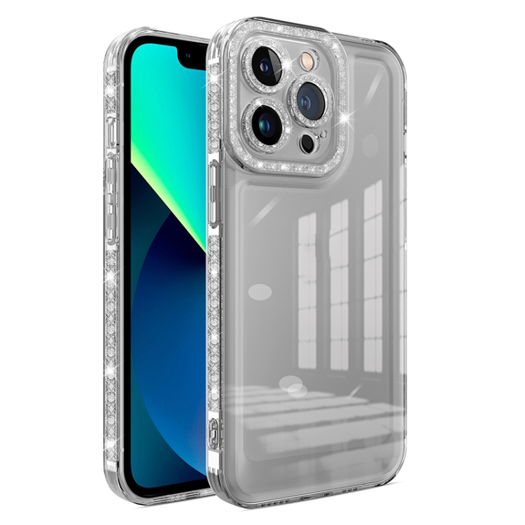

For iPhone 12 Shinning Diamond Space Shockproof Phone Case(Black)