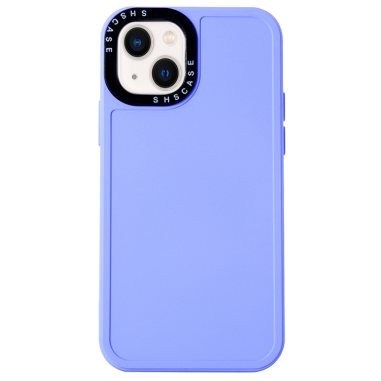 

For iPhone 14 Black Lens Frame TPU Phone Case (Purple)