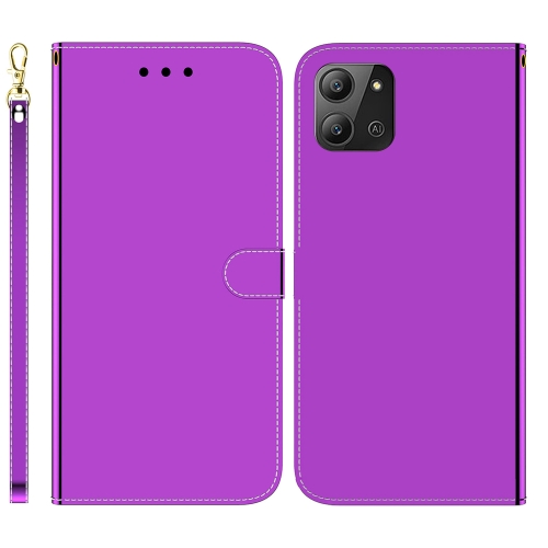 

For Infinix Hot 11 2022 Imitated Mirror Surface Horizontal Flip Leather Phone Case(Purple)