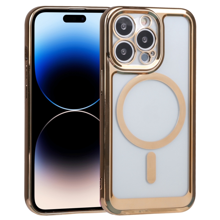 

For iPhone 14 Pro Max MagSafe Electroplating TPU Phone Case (Gold)