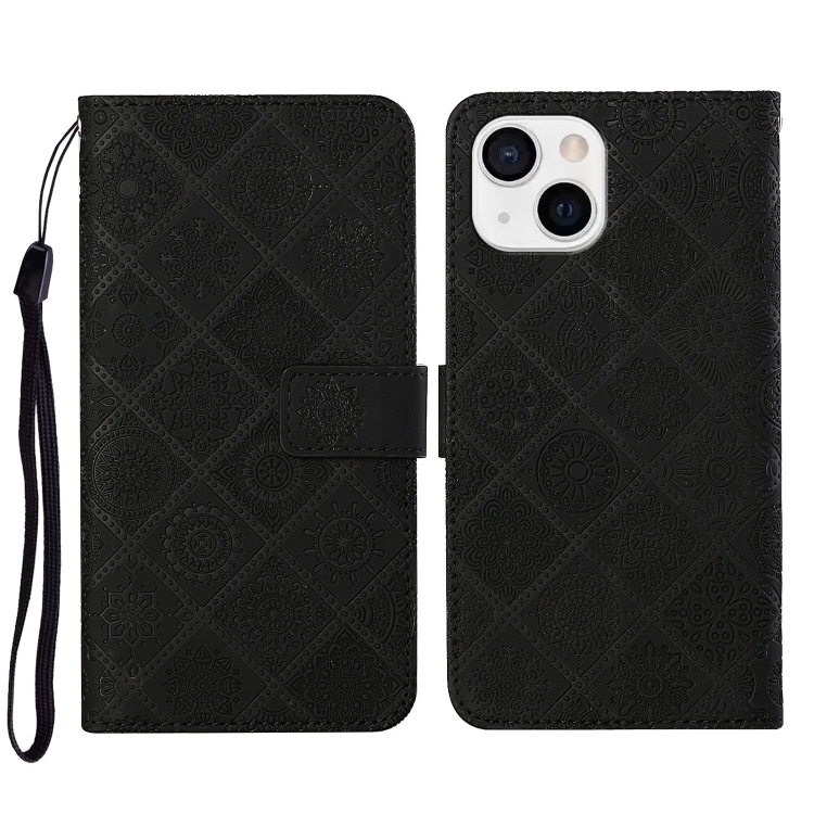 

Ethnic Style Embossed Pattern Leather Phone Case For iPhone 14(Black)