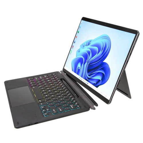 

For Microsoft Surface Pro 8/Pro X KF17S Tri-color Backlit Touch Bluetooth Keyboard