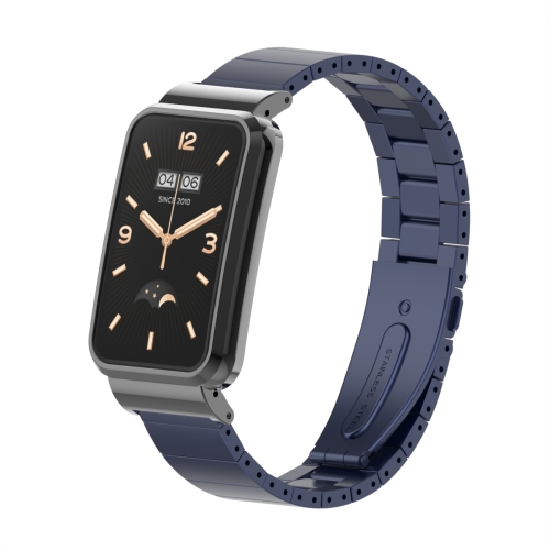 

For Xiaomi Mi Band 7 Pro Bamboo Joint Metal Case Watch Band(Midnight Blue)