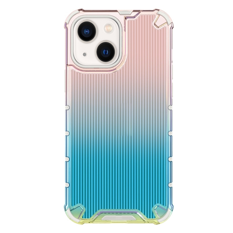 

For iPhone 14 Colorful Series Luggage Colored Ribbon Phone Case (Pink+Blue)
