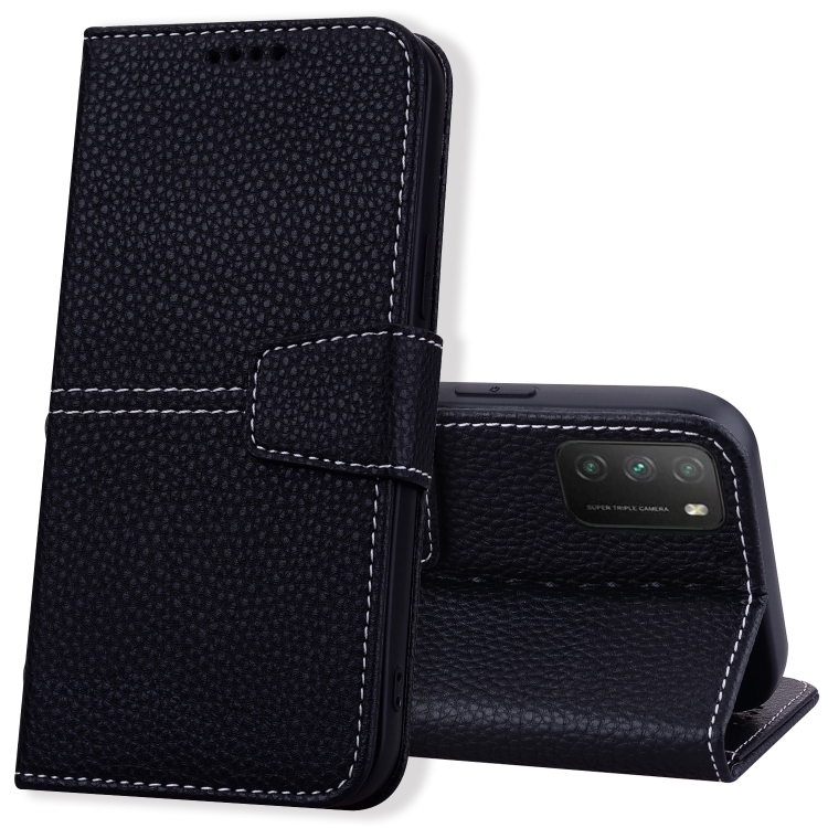 

For Xiaomi Poco M3 / Redmi 9T Litchi RFID Leather Phone Case(Black)