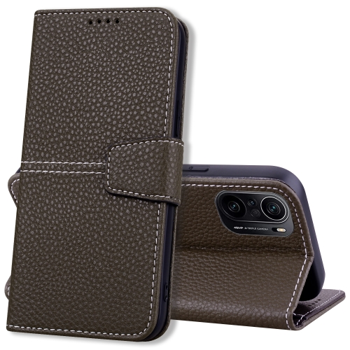 

For Xiaomi Redmi K40 / Poco F3 Litchi RFID Leather Phone Case(Khaki)
