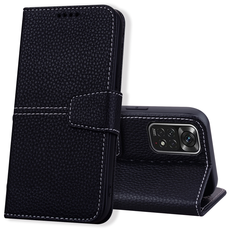 

For Xiaomi Redmi Note 11S Litchi RFID Leather Phone Case(Black)