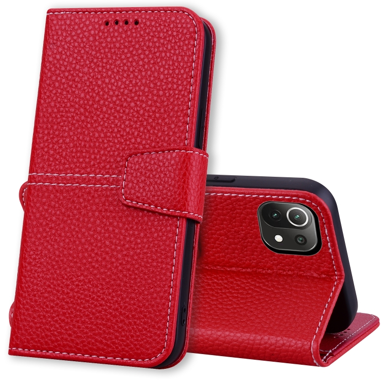 

For Xiaomi Mi 11 Lite 5G / 4G Litchi RFID Leather Phone Case(Red)