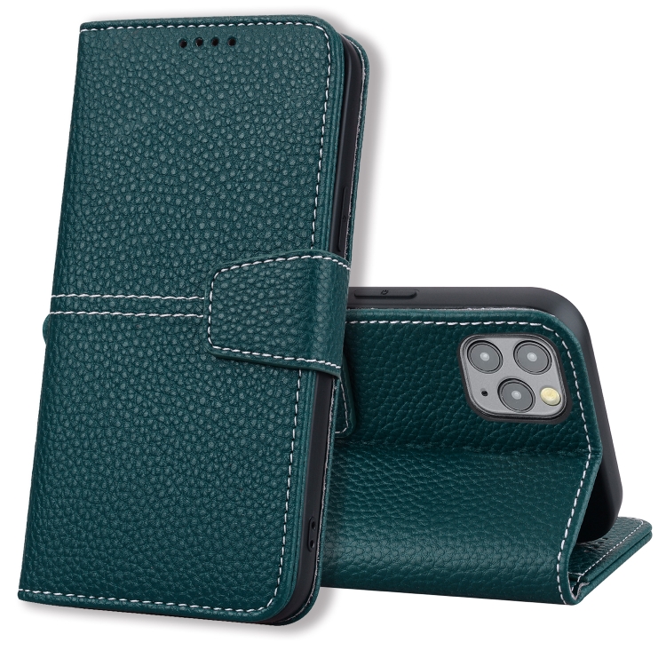

Litchi RFID Leather Phone Case For iPhone 13 Pro(Green)