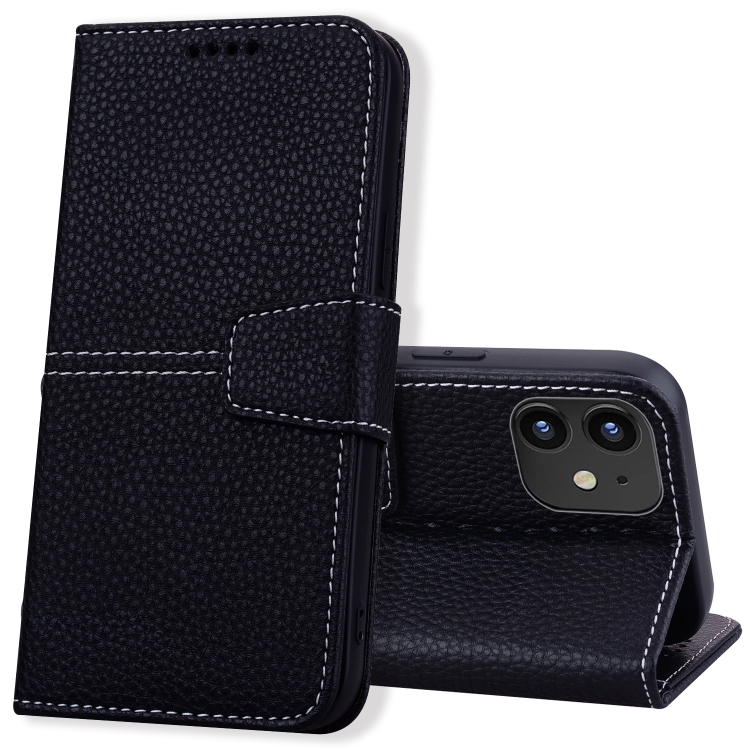 

Litchi RFID Leather Phone Case For iPhone 12 mini(Black)