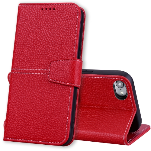 

Litchi RFID Leather Phone Case For iPhone SE 2022 / SE 2020 / 8 / 7(Red)