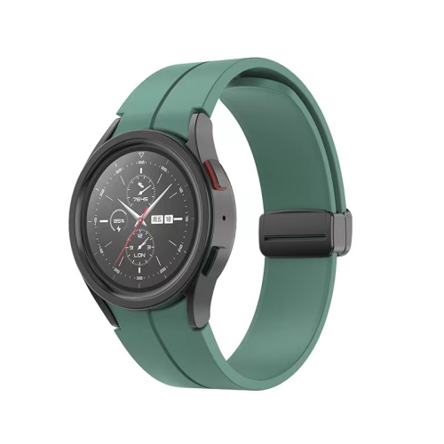 

For Samsung Galaxy Watch5 40mm / 44mm / Pro 45mm Folding Buckle Silicone Watch Band(Army Green)
