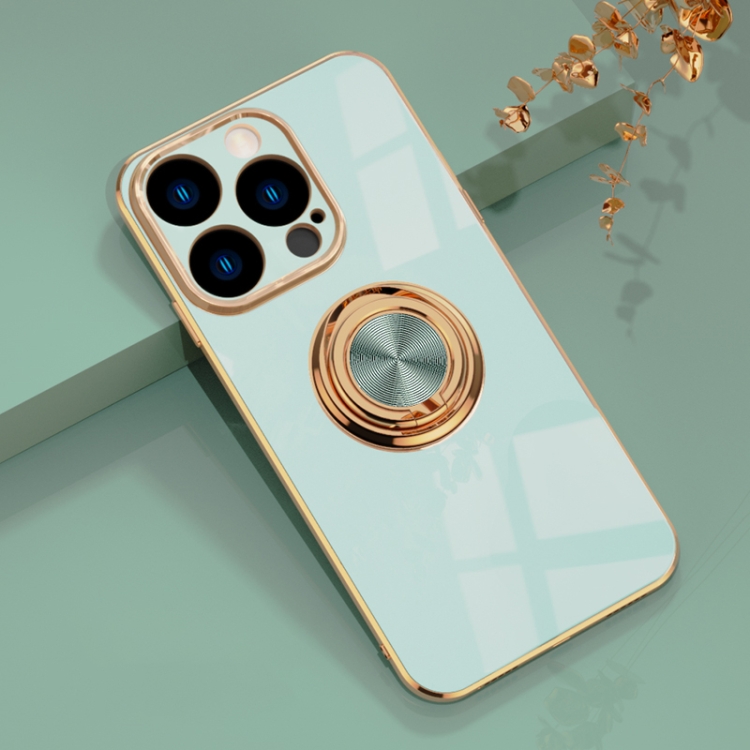 

For iPhone 14 Pro Max 6D Electroplating Ring Phone Case (Mint)