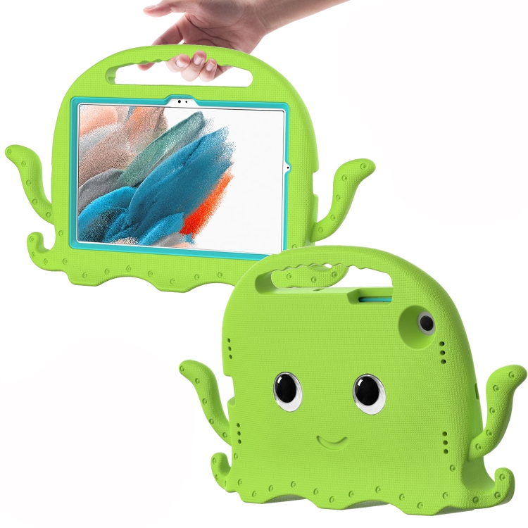 

For Samsung Galaxy Tab A8 10.5 2021 Octopus Style EVA + PC Tablet Case with Strap(Grass Green)