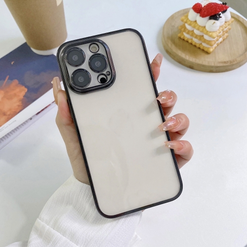 

6D Electroplating TPU Clear Phone Case For iPhone 11 Pro(Black)