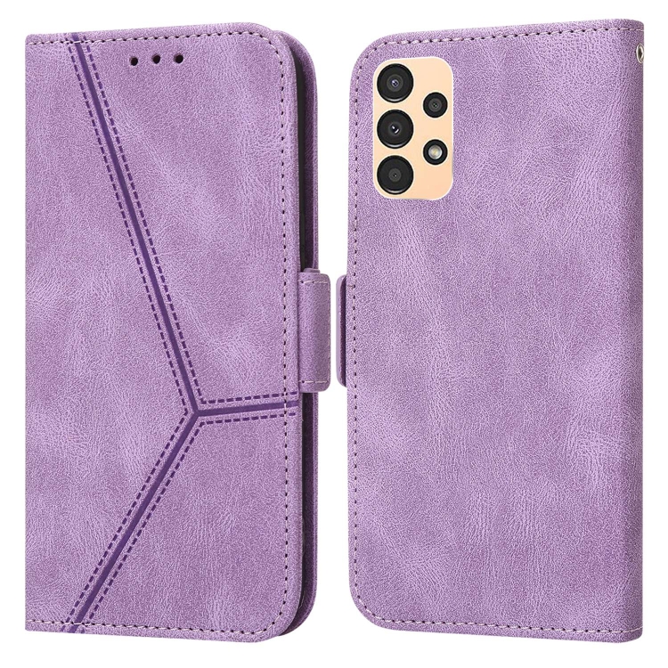 

For Samsung Galaxy A13 5G / 4G Embossing Stripe RFID Leather Phone Case(Purple)