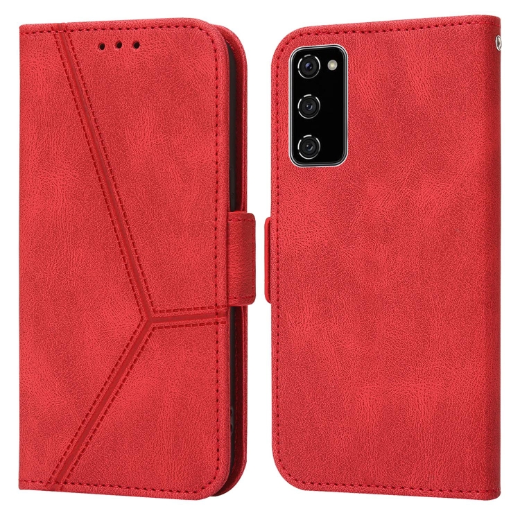 

For Samsung Galaxy S20 FE Embossing Stripe RFID Leather Phone Case(Red)