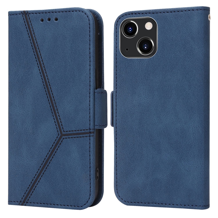 

Embossing Stripe RFID Leather Phone Case For iPhone 13 mini(Blue)