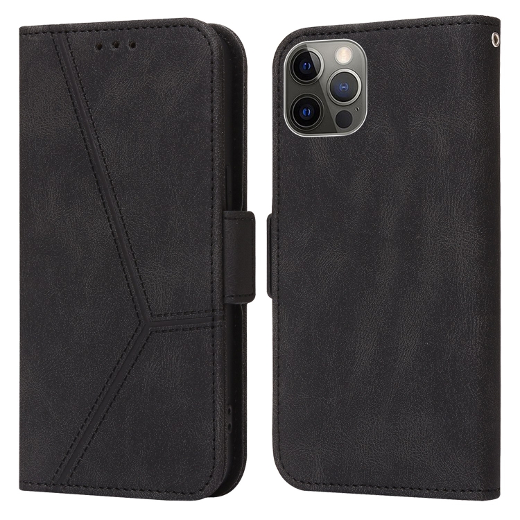 

Embossing Stripe RFID Leather Phone Case For iPhone 12 Pro Max(Black)