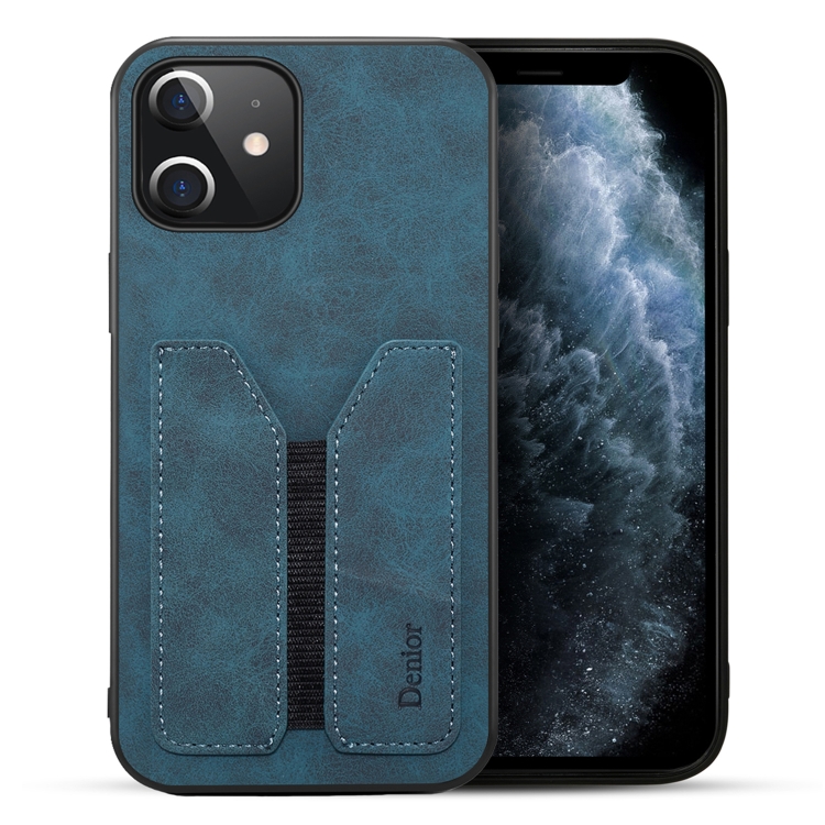 

Denior Elastic Card Slot PU + TPU Phone Case For iPhone 12 mini(Blue)