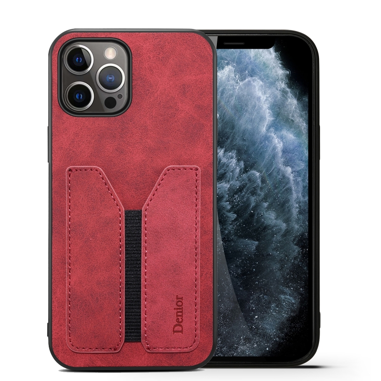 

Denior Elastic Card Slot PU + TPU Phone Case For iPhone 12 Pro Max(Red)