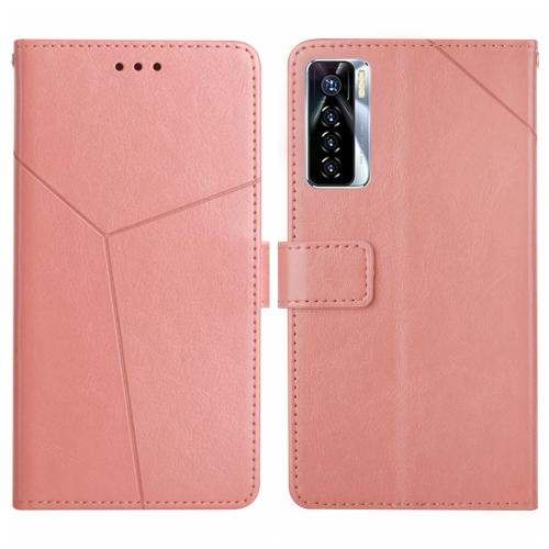 

For Tecno Camon 17 Pro HT01 Y-shaped Pattern Flip Leather Phone Case(Pink)