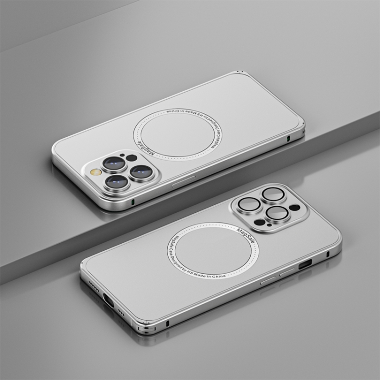 

For iPhone 14 Frosted MagSafe Magnetic Phone Case with Lens Film (White)