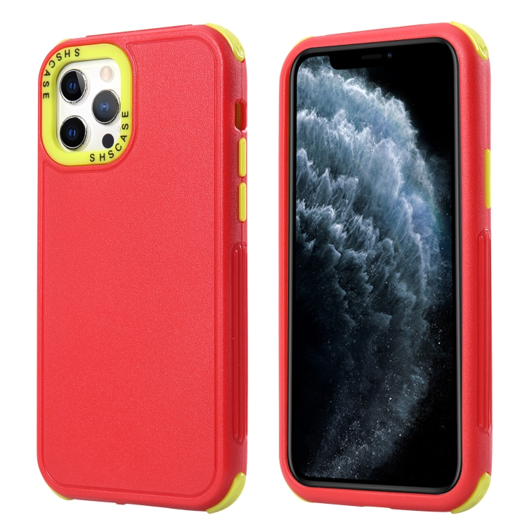 

3 in 1 Four Corner Shockproof Phone Case For iPhone 13(Red+Green)