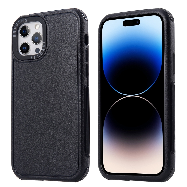 

For iPhone 14 Pro 3 in 1 Four Corner Shockproof Phone Case(Black+Black)