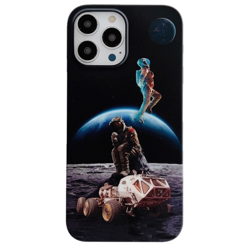 

Frosted Space Astronaut Phone Case For iPhone 12 Pro Max(Black)