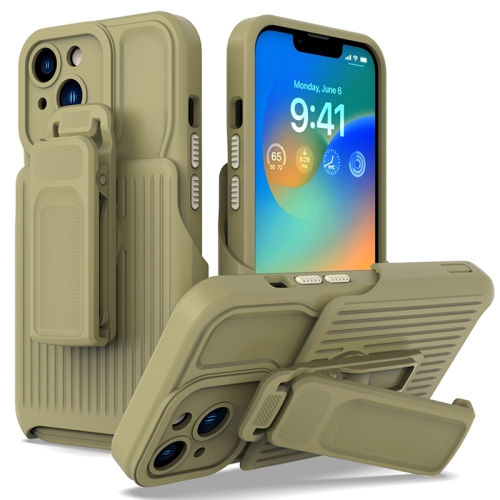 

For iPhone 13 Explorer Series Back Clip Holder PC Phone Case(Yellow)