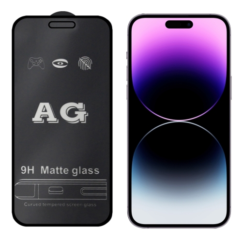 Para iPhone 14 Pro Max AG Película de vidrio templado de cubierta completa  esmerilada mate