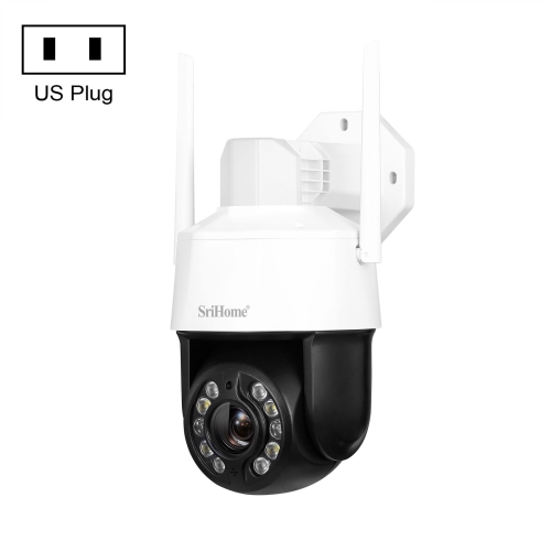 

SriHome SH041 5.0MP 20X Optical Zoom 2.4G/5G WiFi Waterproof AI Auto Tracking H.265 Video Surveillance, Plug Type:US Plug(White)