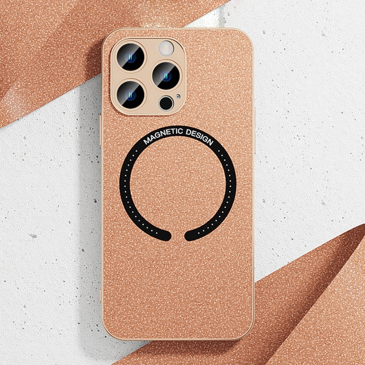 

Leather Electroplated Magsafe Case For iPhone 14 Pro(Gold)