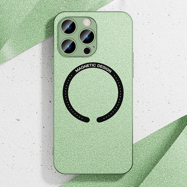 

Leather Electroplated Magsafe Case For iPhone 14 Pro Max(Green)