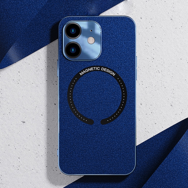 

Leather Electroplated Magsafe Case For iPhone 11(Navy Blue)