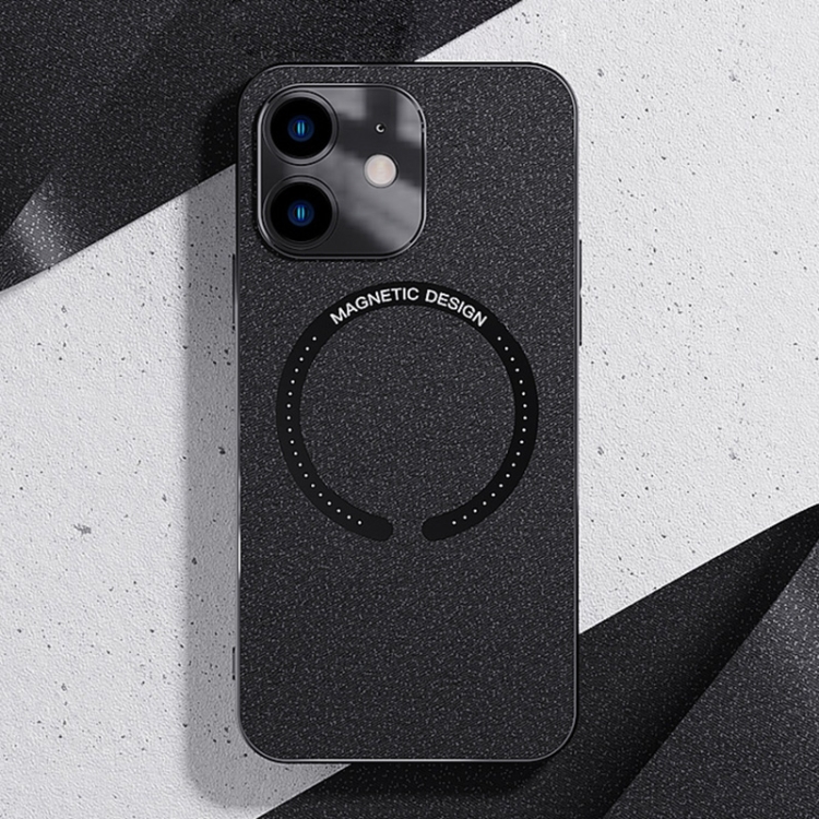 

For iPhone 11 Leather Electroplated Magsafe Case (Black)
