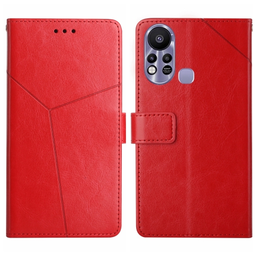 

For Infinix Hot 11s HT01 Y-shaped Pattern Flip Leather Phone Case(Red)