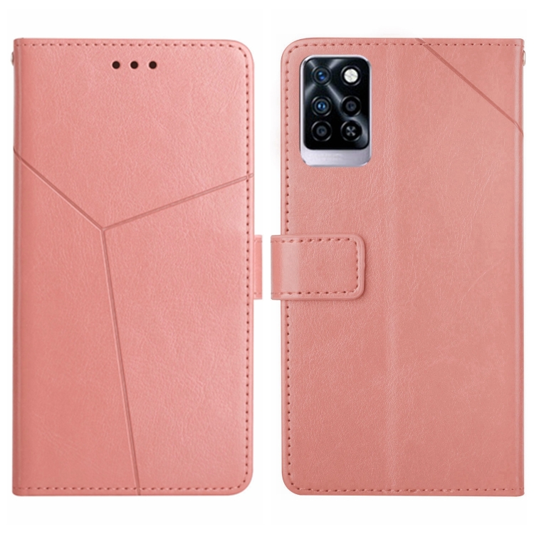 

For Infinix Note 10 Pro HT01 Y-shaped Pattern Flip Leather Phone Case(Pink)
