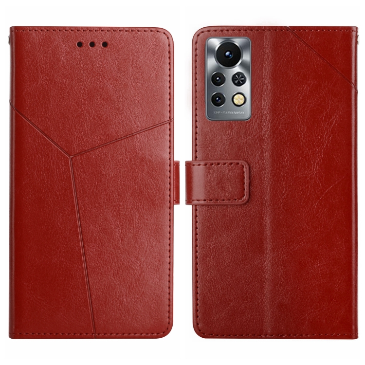 

For Infinix Note 11 Pro HT01 Y-shaped Pattern Flip Leather Phone Case(Brown)