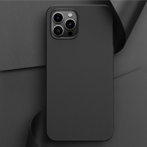 

For iPhone 14 Pro Max Plain Skin Leather Phone Case (Black)
