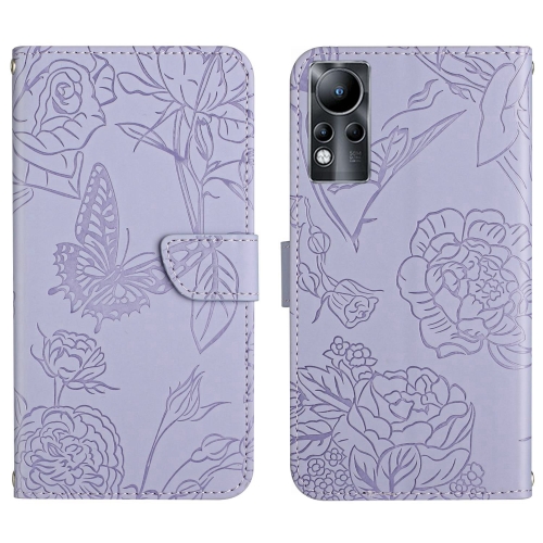 

For Infinix Note 11 HT03 Skin Feel Butterfly Embossed Flip Leather Phone Case(Purple)