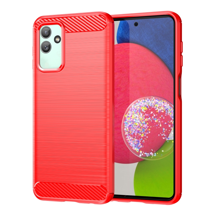 

For Samsung Galaxy M13 5G Brushed Texture Carbon Fiber TPU Phone Case(Red)