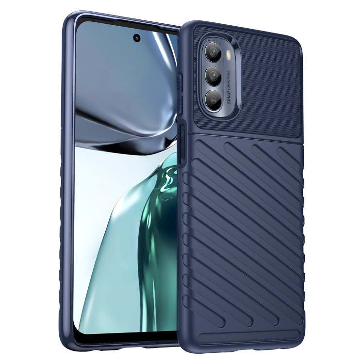 

For Motorola Moto G62 5G India Thunderbolt Shockproof TPU Protective Soft Phone Case(Blue)