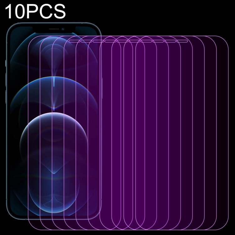

10 PCS Purple Light Eye Protection Tempered Glass Film For iPhone 12 Pro Max