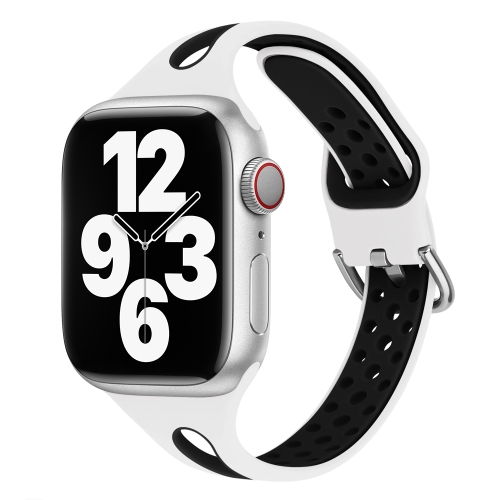 

Water Drop Silicone Watch Band For Apple Watch Series 7 41mm / 6&SE&5&4 40mm / 3&2&1 38mm(White and Black)