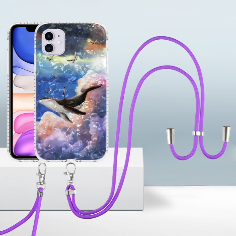 

2.0mm Airbag Shockproof TPU Phone Case with Lanyard For iPhone 11(Whale)
