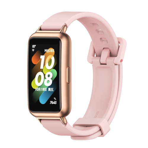 

For Huawei Band 7 / 7 NFC MIJOBS Breathable Silicone Watch Band(Pink Rose Gold)